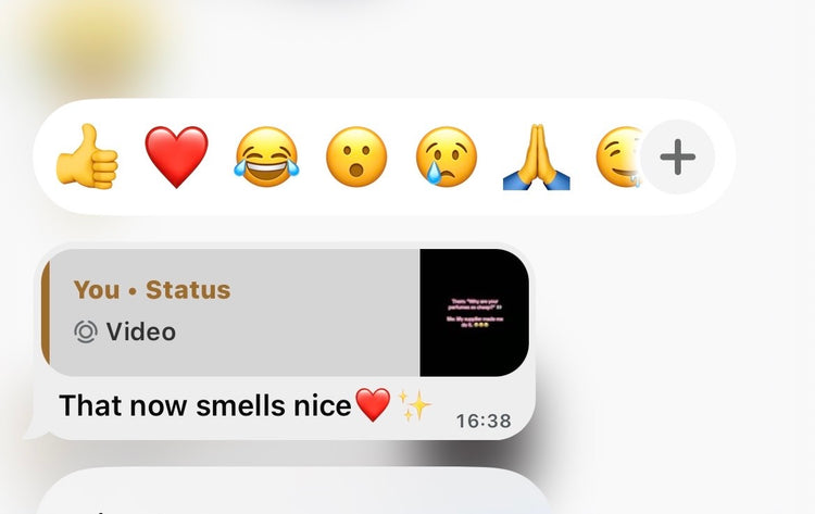 Customer WhatsApp review: "That now smells nice."